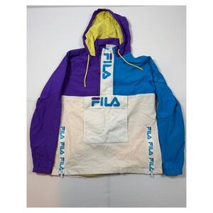 Fila Anorak Windbreaker Mens Medium Purple Blue White Archive Revival Colorblock